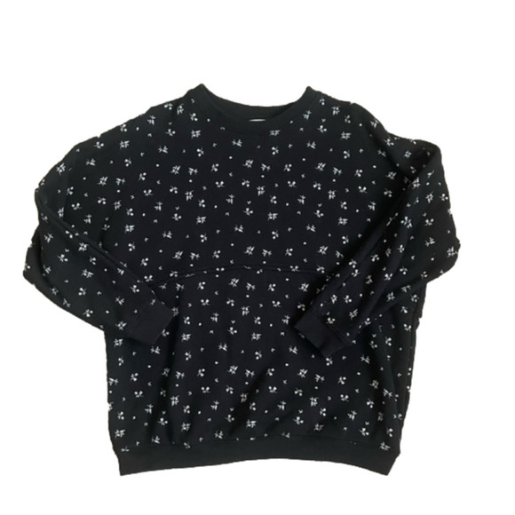The Nines by Hatch French Terry Maternity sweatshirt in Black Floral - Picture 1 of 4